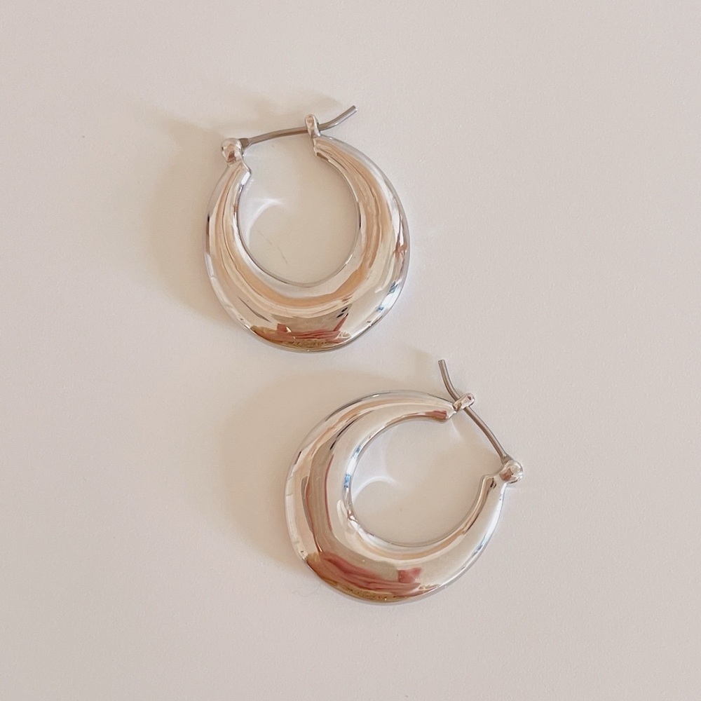 18K gold plated oval waterdrop earrings - Picture 6 of 10